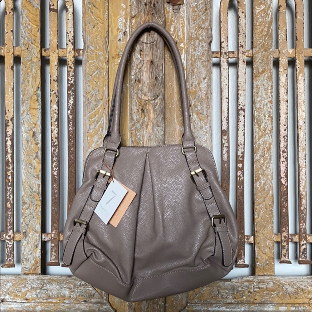 SEVEN DAYS VEGAN CRUELTY FREE TAUPE PURSE NEW